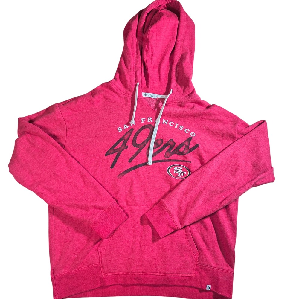 San Francisco 49ers 47 Brand Red Pullover Hoodie‎ Sweatshirt Women's Large